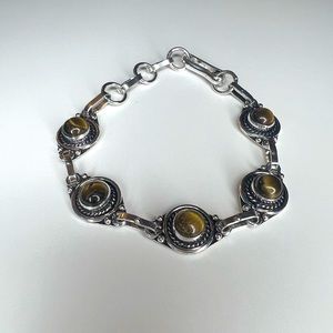 Silver Plated Tiger Eye Bracelet